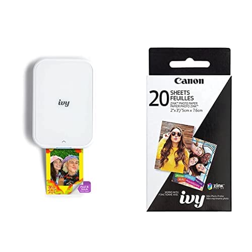 Canon Ivy 2 Mini Photo Printer, Print from Compatible iOS & Android Devices, Sticky-Back Prints, Blush Pink